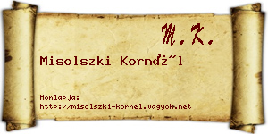 Misolszki Kornél névjegykártya